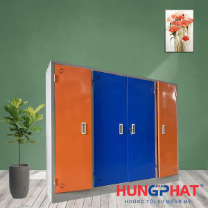 Tủ sắt mầm non chăn màn 4 cánh
